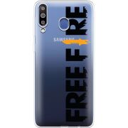 Прозрачный чехол Uprint Samsung M305 Galaxy M30 Free Fire Black Logo