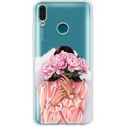 Прозрачный чехол Uprint Huawei Y9 2019 Девушка с Пионами
