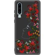 Черный чехол Uprint Huawei P30 3D Ukrainian Muse