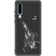 Черный чехол Uprint Huawei P30 Військовий літак