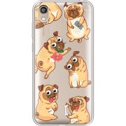 Прозрачный чехол Uprint Honor 8S с 3D-глазками Pug