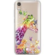 Прозрачный чехол Uprint Honor 8S Colorful Giraffe