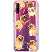 Прозрачный чехол Uprint Honor 10i с 3D-глазками Pug