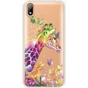 Прозрачный чехол Uprint Huawei Y5 2019 Colorful Giraffe