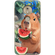 Чехол Uprint Motorola Moto G7 Play XT1952 Капібара з кавуном