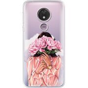 Прозрачный чехол Uprint Motorola Moto G7 Power XT1955 Девушка с Пионами