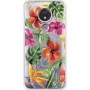 Прозрачный чехол Uprint Motorola Moto G7 Power XT1955 Tropical Flowers