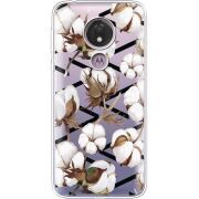 Прозрачный чехол Uprint Motorola Moto G7 Power XT1955 Cotton flowers