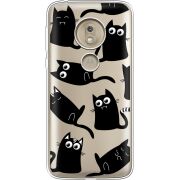 Прозрачный чехол Uprint Motorola Moto G7 Play XT1952 с 3D-глазками Black Kitty