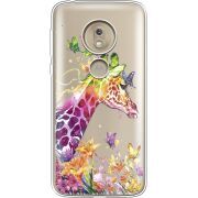Прозрачный чехол Uprint Motorola Moto G7 Play XT1952 Colorful Giraffe
