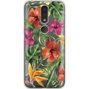 Прозрачный чехол Uprint Nokia 4.2 Tropical Flowers