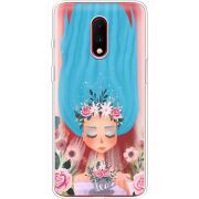 Прозрачный чехол Uprint OnePlus 7 Blue Hair