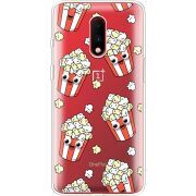 Прозрачный чехол Uprint OnePlus 7 с 3D-глазками Popcorn