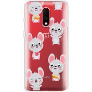 Прозрачный чехол Uprint OnePlus 7 с 3D-глазками Mouse