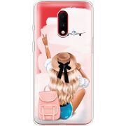 Прозрачный чехол Uprint OnePlus 7 Travel Girl