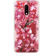 Прозрачный чехол Uprint OnePlus 7 Pink Magnolia