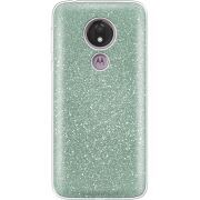 Чехол с блёстками Motorola Moto G7 Power XT1955 Зеленый