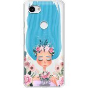 Прозрачный чехол Uprint Google Pixel 3a Blue Hair