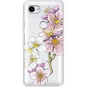 Прозрачный чехол Uprint Google Pixel 3a Cherry Blossom
