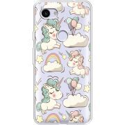 Прозрачный чехол Uprint Google Pixel 3a XL Unicorns