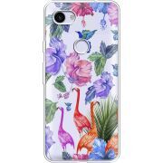 Прозрачный чехол Uprint Google Pixel 3a XL Flamingo