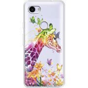 Прозрачный чехол Uprint Google Pixel 3a XL Colorful Giraffe