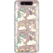 Прозрачный чехол Uprint Samsung A805 Galaxy A80 Unicorns