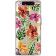 Прозрачный чехол Uprint Samsung A805 Galaxy A80 Tropical Flowers