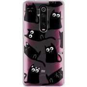 Прозрачный чехол Uprint Xiaomi Mi 9T / Mi 9T Pro с 3D-глазками Black Kitty