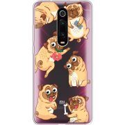 Прозрачный чехол Uprint Xiaomi Mi 9T / Mi 9T Pro с 3D-глазками Pug