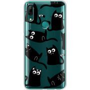 Прозрачный чехол Uprint Huawei P Smart Z с 3D-глазками Black Kitty