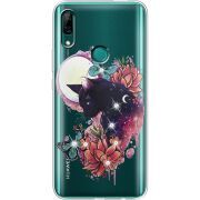 Чехол со стразами Huawei P Smart Z Cat in Flowers