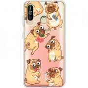 Прозрачный чехол Uprint Samsung A6060 Galaxy A60 с 3D-глазками Pug