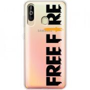 Прозрачный чехол Uprint Samsung A6060 Galaxy A60 Free Fire Black Logo