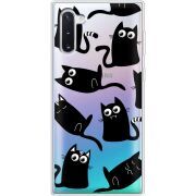 Прозрачный чехол Uprint Samsung N970 Galaxy Note 10 с 3D-глазками Black Kitty