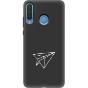 Черный чехол Uprint Huawei P30 Lite Paper Plane