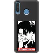 Черный чехол Uprint Huawei P30 Lite Attack On Titan - Ackerman