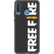 Черный чехол Uprint Huawei P30 Lite Free Fire White Logo