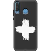 Черный чехол Uprint Huawei P30 Lite Білий хрест ЗСУ