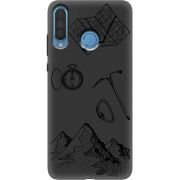 Черный чехол Uprint Huawei P30 Lite Mountains