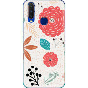 Чехол Uprint Vivo Y15 Line Flowers