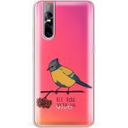 Прозрачный чехол Uprint Vivo V15 Pro Синиця і калина