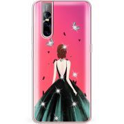 Чехол со стразами Vivo V15 Pro Girl in the green dress