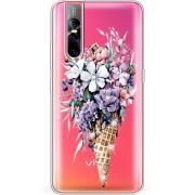 Чехол со стразами Vivo V15 Pro Ice Cream Flowers