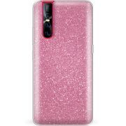 Чехол с блёстками Vivo V15 Pro Розовый