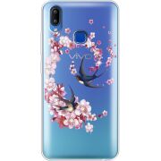 Чехол со стразами Vivo Y93 Lite Swallows and Bloom