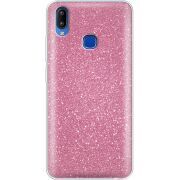 Чехол с блёстками Vivo Y93 Lite Розовый