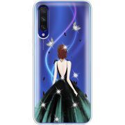 Чехол со стразами Xiaomi Mi A3 Girl in the green dress