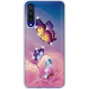 Чехол со стразами Xiaomi Mi A3 Butterflies