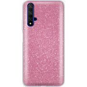 Чехол с блёстками Honor 20 Розовый